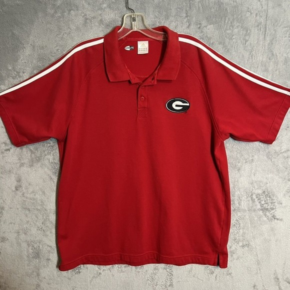 Adidas Climalite University‎ of Georgia Bulldogs Golf Polo Shirt Men's Large Red